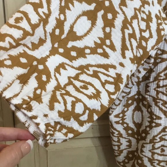 Ashley Stewart Women’s Colorblock Gauze Abstract Print Peasant Blouse Size 18/20 - Picture 5 of 9